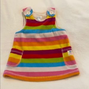 Rainbow striped fleece dress